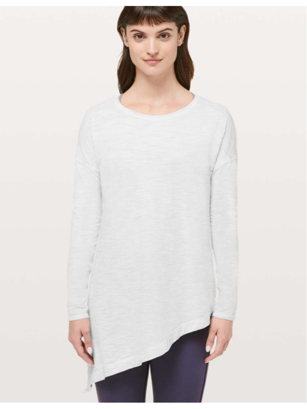 Lululemon To The Point Asymmetrical Long Sleeve Top Gray Medium